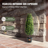 Artificial boxwood ball topiary foliage close-up showing UV-resistant texture — Allure Home Collections