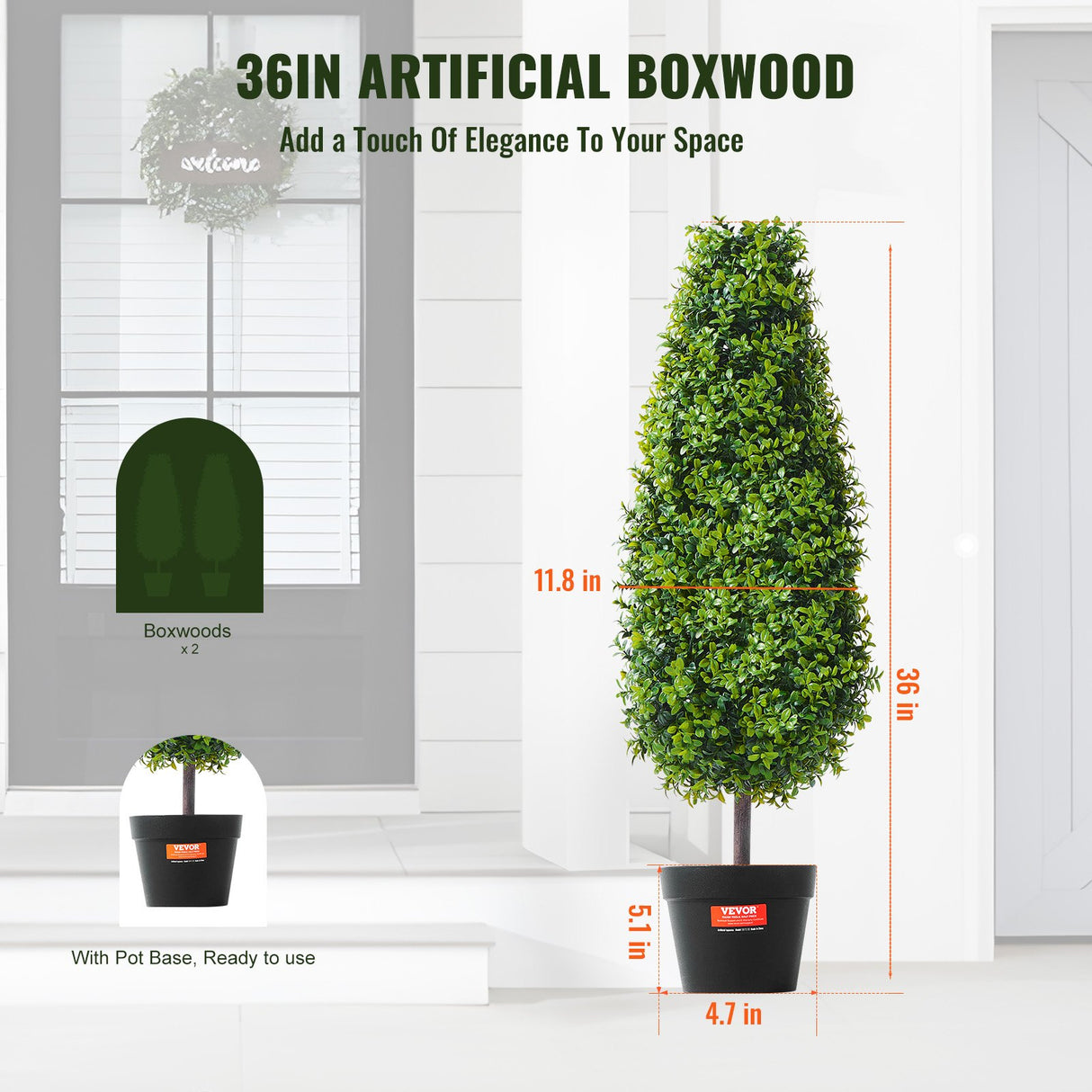 VEVOR artificial ball topiary outdoor garden setting — Allure Home Collections