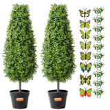 Pair of artificial ball topiary trees in indoor hallway — Allure Home Collections