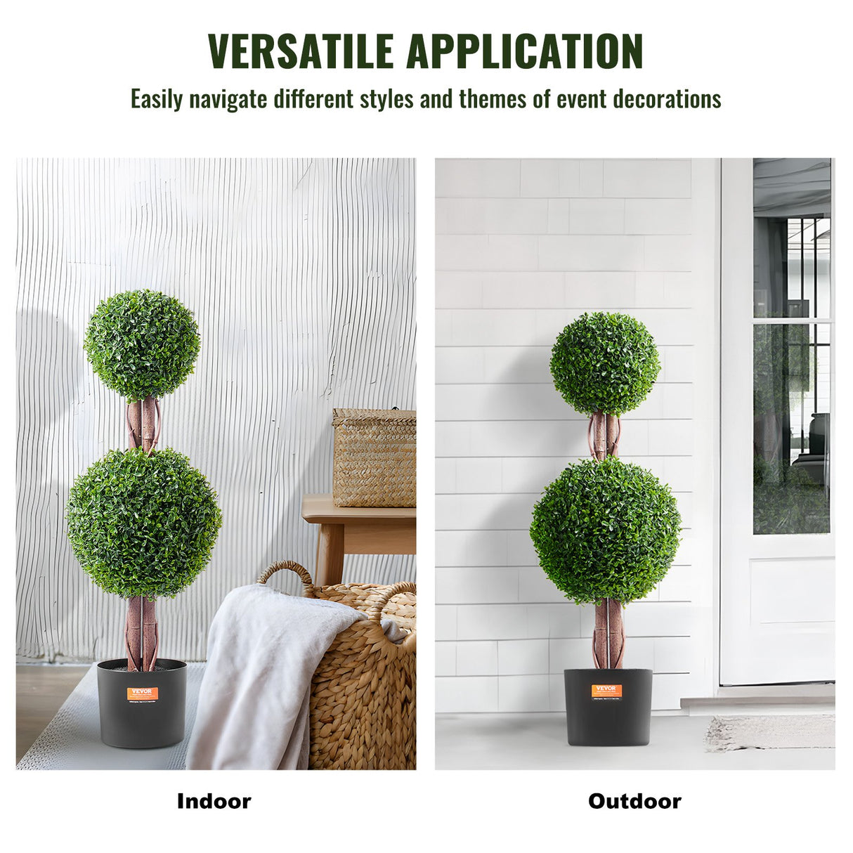 Artificial boxwood topiary tree base and pot detail — Allure Home Collections