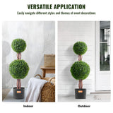 Artificial boxwood topiary tree base and pot detail — Allure Home Collections