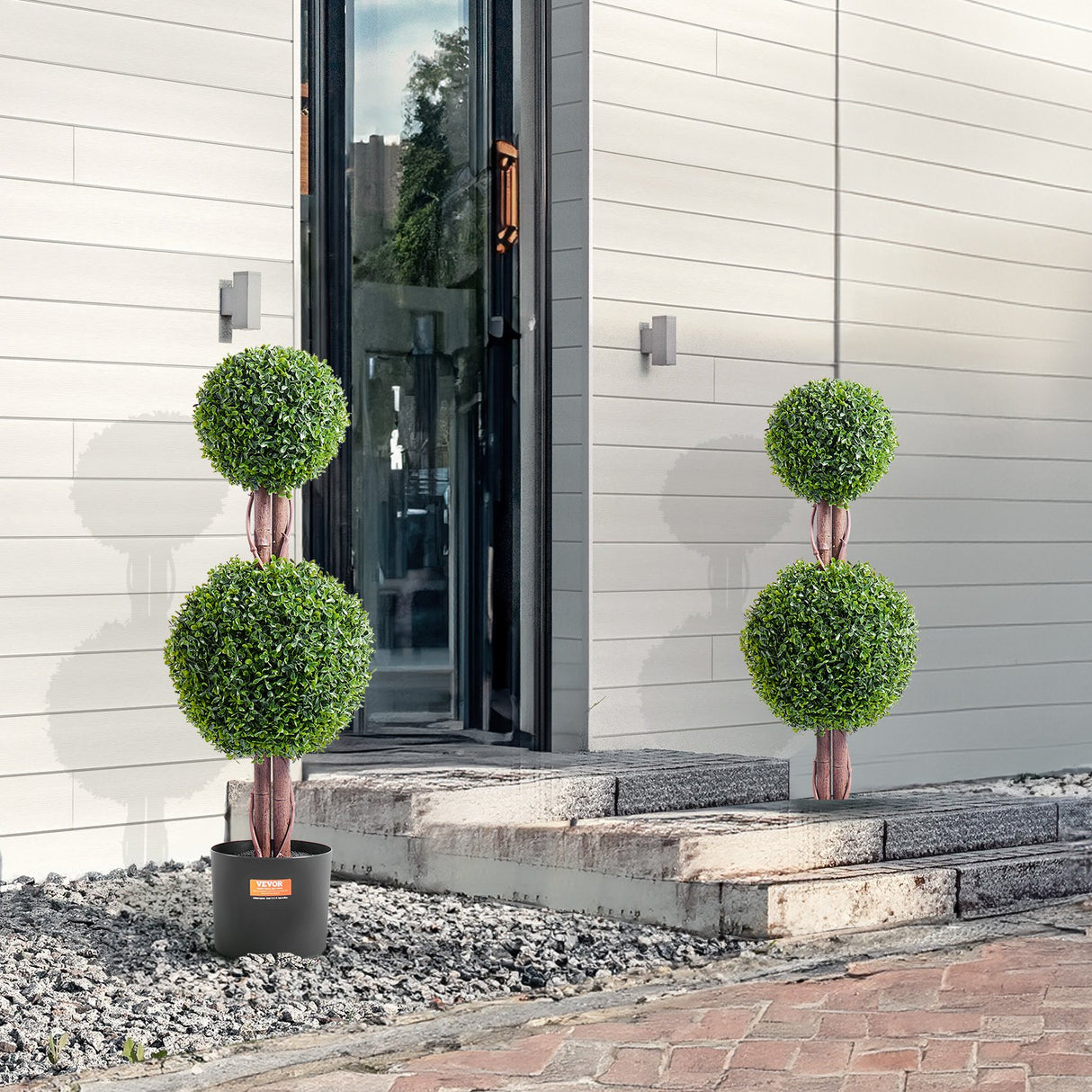 Artificial boxwood topiary tree leaf detail close-up — Allure Home Collections