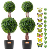 Pair of artificial topiary trees indoor entryway styling — Allure Home Collections