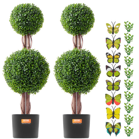 Pair of artificial topiary trees indoor entryway styling — Allure Home Collections