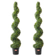 Pack of 2 artificial boxwood topiary trees 152cm with spiral design for indoor and outdoor use — Allure Home Collections