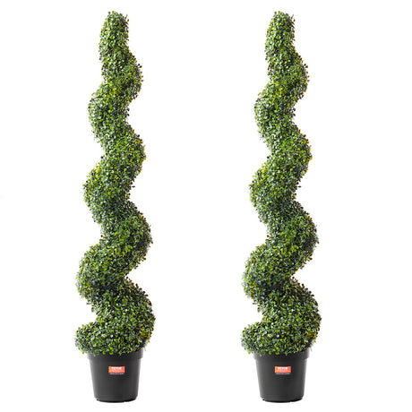 Pack of 2 artificial boxwood topiary trees 152cm with spiral design for indoor and outdoor use — Allure Home Collections