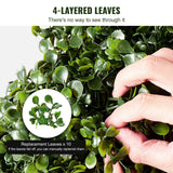 Artificial boxwood topiary trees styled at entrance of home — Allure Home Collections