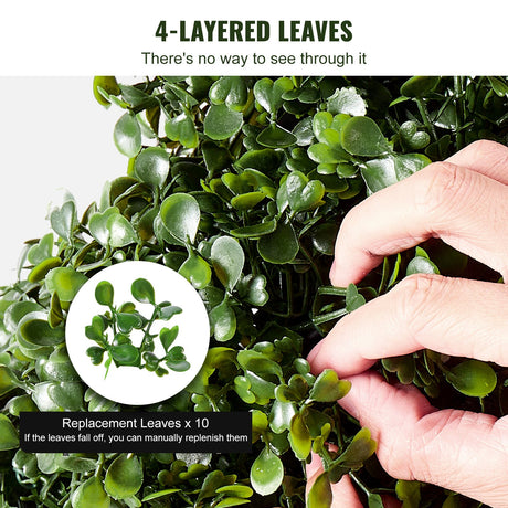 Artificial boxwood topiary trees styled at entrance of home — Allure Home Collections