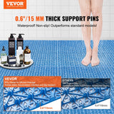 Oberalp Interlocking Drainage Floor Mat, 30x30cm, PVC, Blue, 50pcs