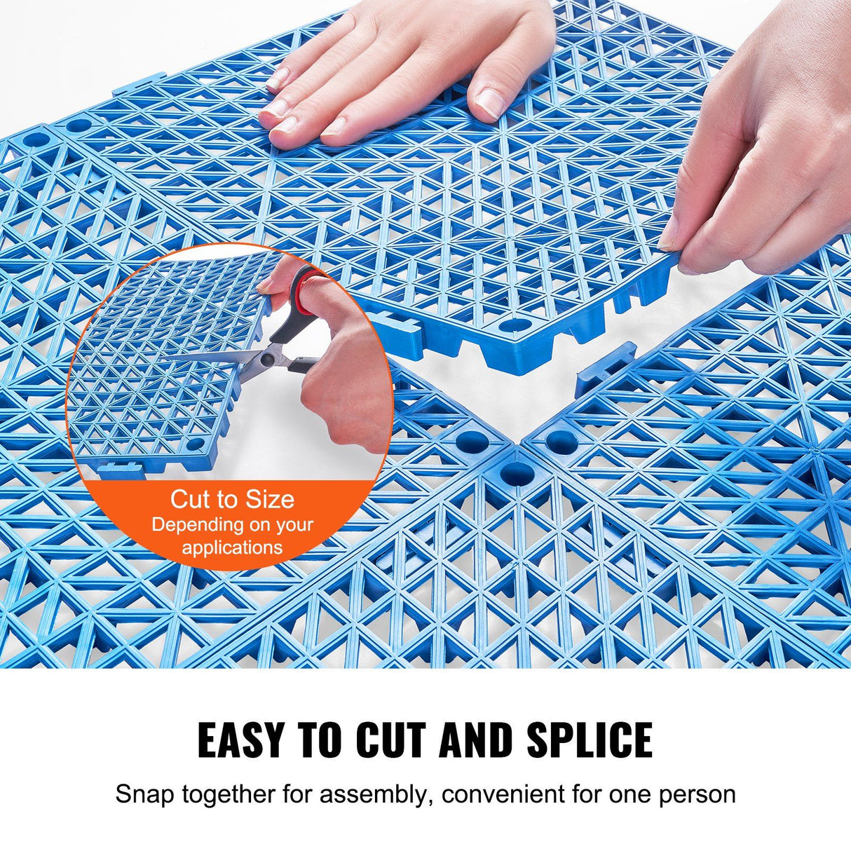 Oberalp Interlocking Drainage Floor Mat, 30x30cm, PVC, Blue, 50pcs