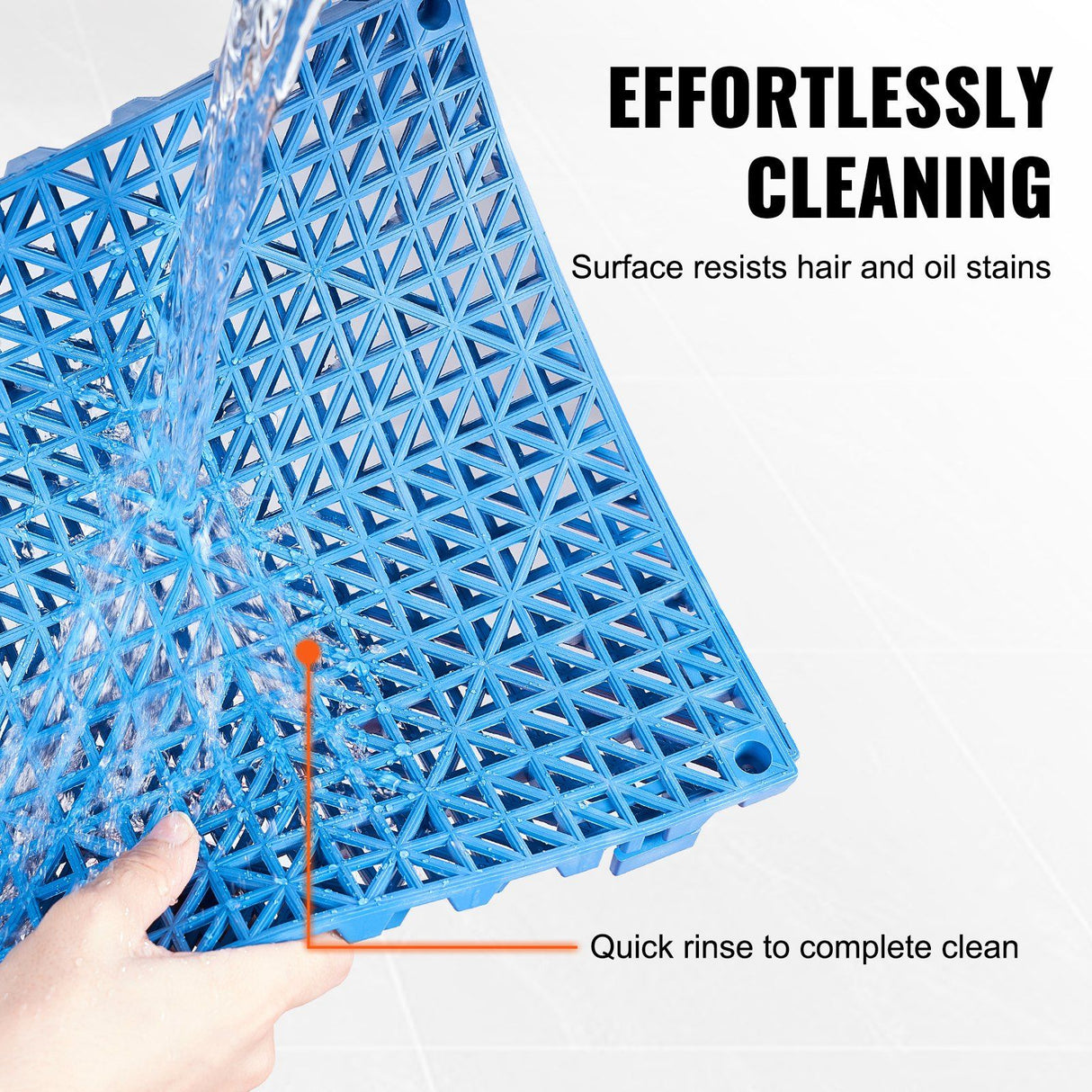 Oberalp Interlocking Drainage Floor Mat, 30x30cm, PVC, Blue, 50pcs