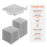 Gemmi Interlocking Drainage Floor Mat, 30x30cm, PVC, Grey, 50pcs