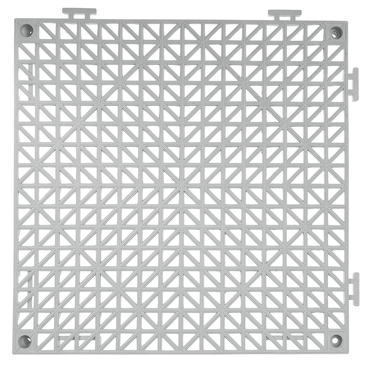 Gemmi Interlocking Drainage Floor Mat, 30x30cm, PVC, Grey, 50pcs