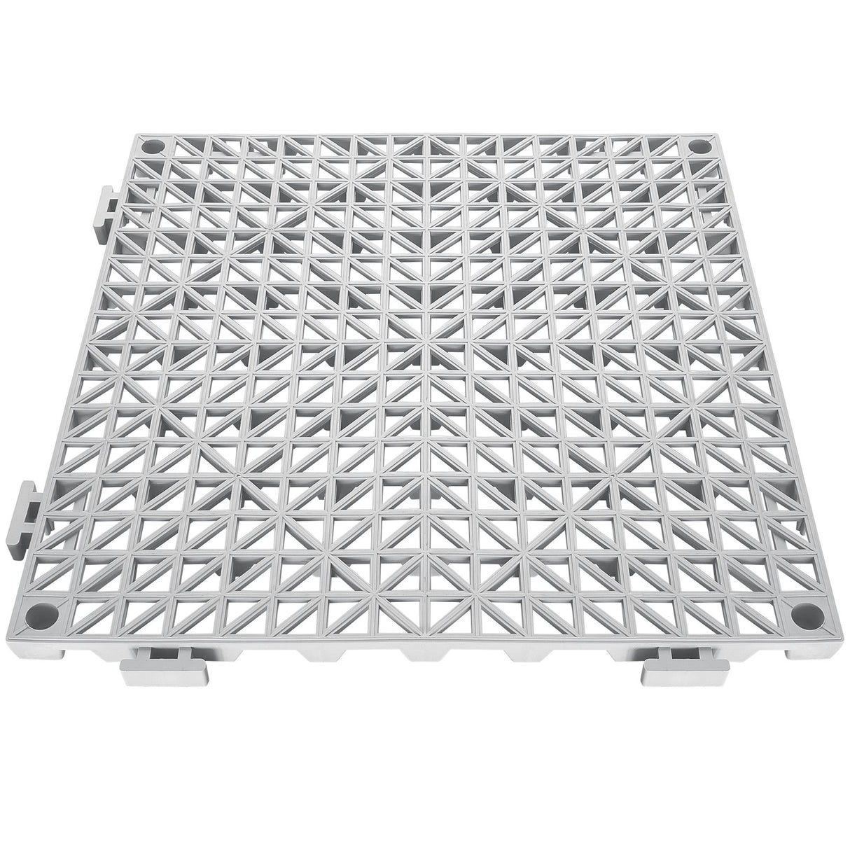 Gemmi Interlocking Drainage Floor Mat, 30x30cm, PVC, Grey, 50pcs
