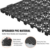 Nufenen Interlocking Drainage Floor Mat, 30x30cm, PVC, Black, 55pcs