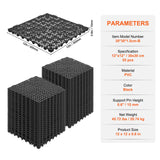 Nufenen Interlocking Drainage Floor Mat, 30x30cm, PVC, Black, 55pcs