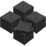 Nufenen Interlocking Drainage Floor Mat, 30x30cm, PVC, Black, 55pcs