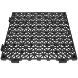Nufenen Interlocking Drainage Floor Mat, 30x30cm, PVC, Black, 55pcs
