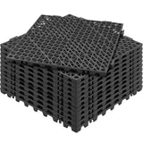 Fluela black PVC interlocking drainage floor mat tiles for wet areas