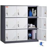 9-Door Metal Storage Locker Cabinet in Grey - image 1