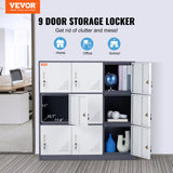 9-Door Metal Storage Locker Cabinet in Grey - image 2