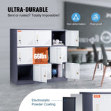 9-Door Metal Storage Locker Cabinet in Grey - image 3