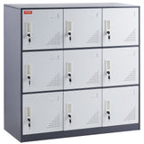 9-Door Metal Storage Locker Cabinet in Grey - image 10