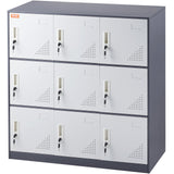 9-Door Metal Storage Locker Cabinet in Grey - image 11
