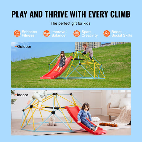 Slide attached to the climbing dome