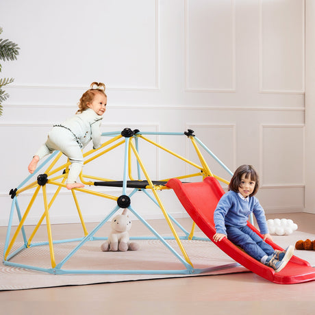 Children climbing on the dome