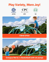 Geometric dome climber with basketball set 305cm view 3