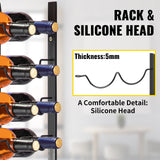 Wall mounted wine and towel rack for 24 bottles in black steel