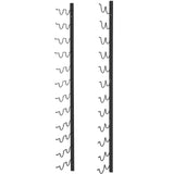 Wall mounted wine and towel rack for 24 bottles in black steel