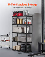 5 Tier Garage Storage Shelving Unit 2000lb Metal Rack Black