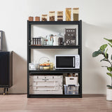 4 Tier Garage Storage Shelving Unit 2400lb Metal Rack Black