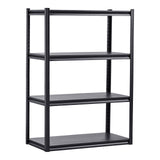 4 Tier Garage Storage Shelving Unit 2400lb Metal Rack Black