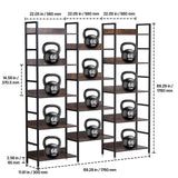 VEVOR Rustic 14-Tier Metal Bookshelf