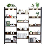 VEVOR Rustic 14-Tier Metal Bookshelf