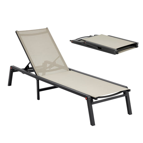 Kewarra foldable aluminium sun lounge in an outdoor setting