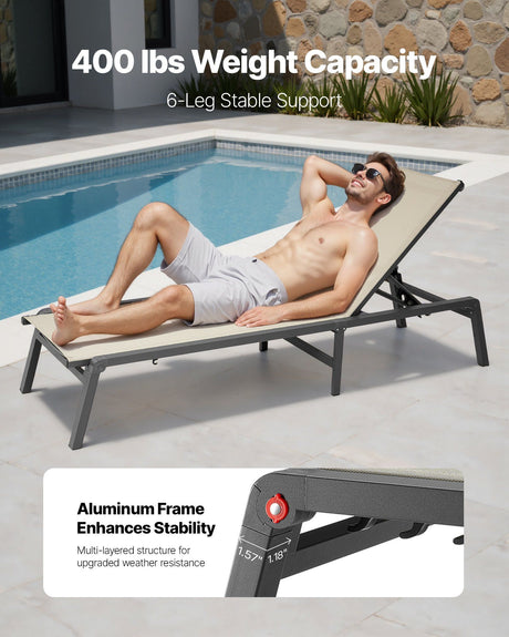 Kewarra Sun Lounge, Foldable Aluminium