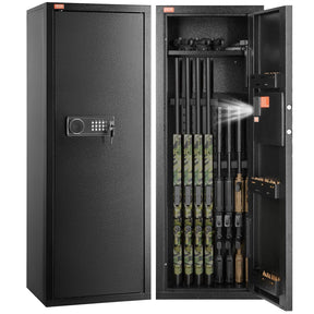 Lazise tall steel six to eight rifle gun safe cabinet with digital keypad