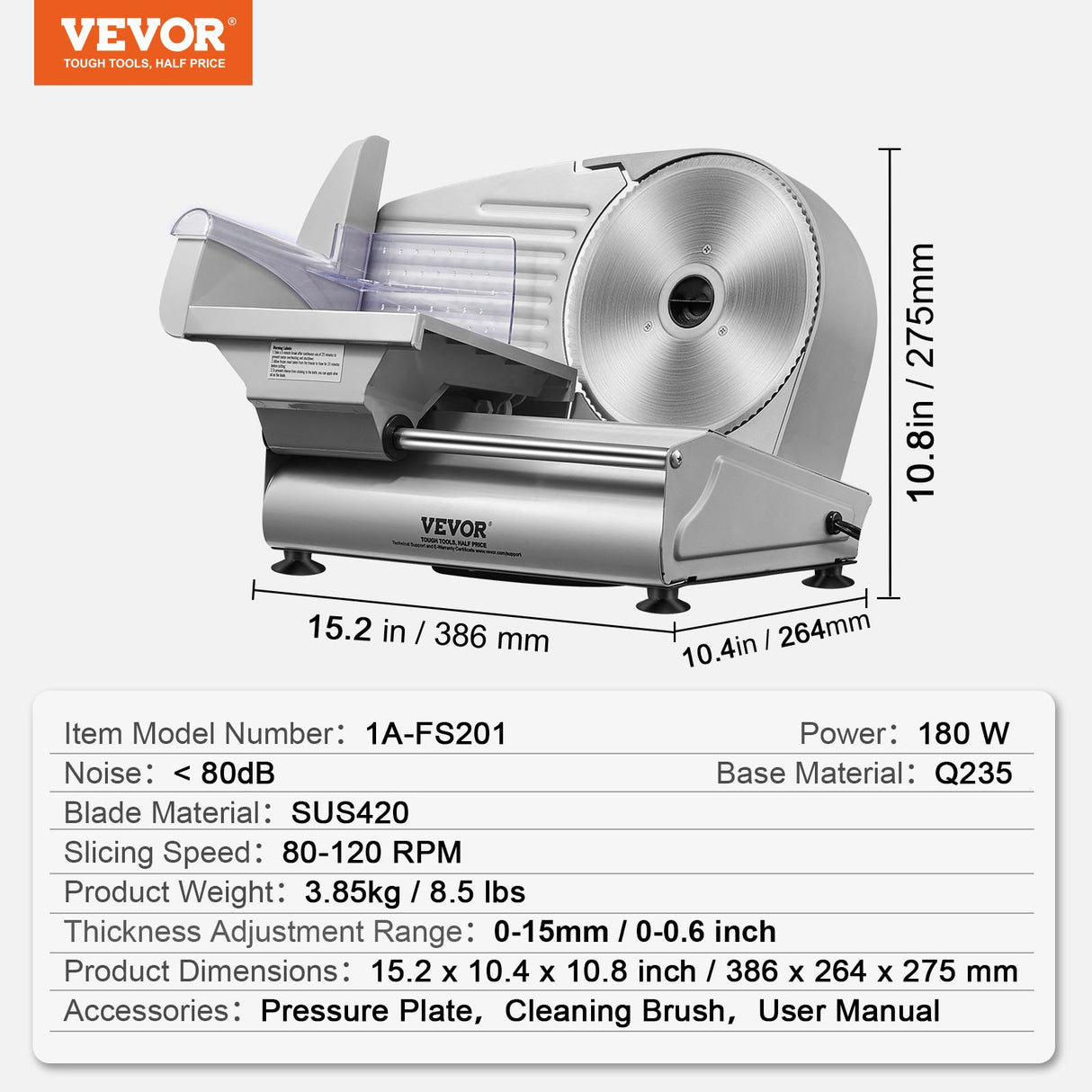 Stainless steel tray of the electric deli slicer
