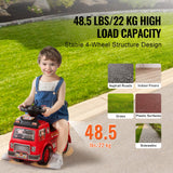 Toddler Push Ride On Car with Music Steering Wheel and Storage Red