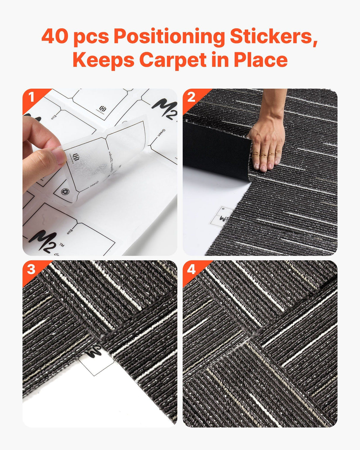 Desenzano Carpet Tiles, Reusable, Soft Padded, 610x610mm, Grey, 24pcs