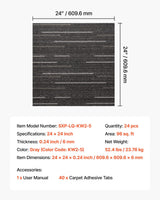 Desenzano Carpet Tiles, Reusable, Soft Padded, 610x610mm, Grey, 24pcs
