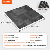 Salo Carpet Tiles, Reusable, Soft Padded, 24x24 inch, Mixed Grey, 24pcs