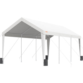 White carport car canopy shelter 3 x 6 m with steel frame covering a parked car