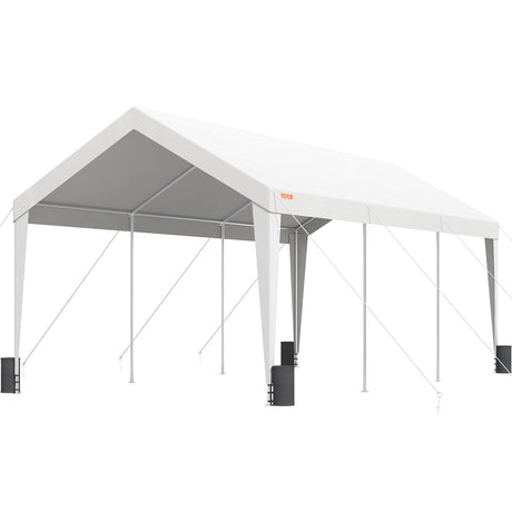White carport car canopy shelter 3 x 6 m with steel frame covering a parked car