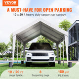 Carport canopy shown from the front with open sided drive in access