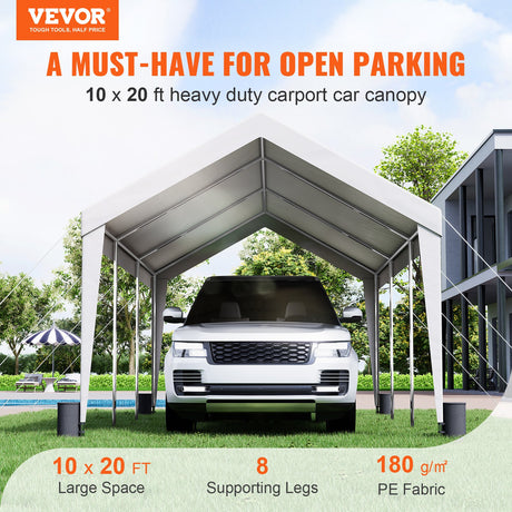 Carport canopy shown from the front with open sided drive in access